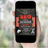 チョーク素朴ボードバックヤードBBQパーティー卒業 招待状