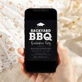 チョーク素朴ボードバックヤードBBQ卒業パーティー 招待状