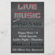 チョーク素朴ボードバータバーンライブミュージック2