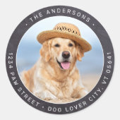 チョーク素朴ボードフォト差出人住所 ラウンドシール (正面)