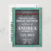 チョーク素朴ボードブライダルシャワー招待状 インビテーションポストカード (正面/裏面)