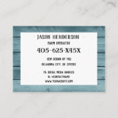 チョーク素朴ボードブルーウッドチキンファーム 名刺 (裏面)