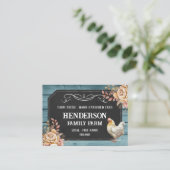 チョーク素朴ボードブルーウッドチキンファーム 名刺 (スタンド正面)