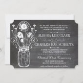 チョーク素朴ボードメイソンジャールヴィンテージタイポグラフィ 招待状 (正面)