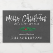 チョーク素朴ボードメリークリスマス フードラベル (シングルラベル)