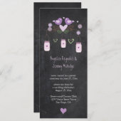 チョーク素朴ボードラブバードメイソンジャース 招待状 (正面/裏面)