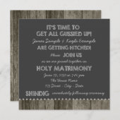 チョーク素朴ボードレッドネック結婚式招待状 招待状 (正面/裏面)