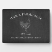 チョーク素朴ボード上に描かれたロースタースケッチロゴ フォトプラーク (正面)