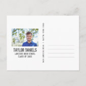 チョーク素朴ボード卒業写真BBQ招待状 インビテーションポストカード (裏面)