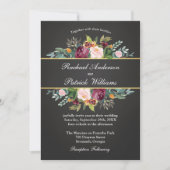 チョーク素朴ボード及びフローラ結婚式招待状 招待状 (正面)