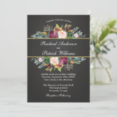 チョーク素朴ボード及びフローラ結婚式招待状 招待状 (スタンド正面)