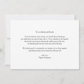 チョーク素朴ボード手文字の写真結婚の サンキューカード (裏面)