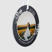 チョーク素朴ボード新雪スノーフレーク1stクリスマス オーナメント (正面)