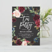 チョーク素朴ボード秋のフローラフレームティーパーティー 招待状 (スタンド正面)