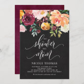 チョーク素朴ボード秋の花ベビーシャワー 招待状 (正面/裏面)