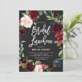 チョーク素朴ボード秋フローラブライダルルンチョン 招待状 (スタンド正面)