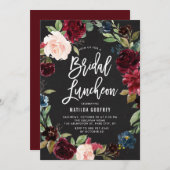 チョーク素朴ボード秋フローラブライダルルンチョン 招待状 (正面/裏面)