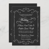 チョーク素朴ボード結婚式招待状 招待状 (正面/裏面)