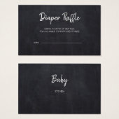 チョーク素朴ボード赤ちゃんシャワーおむつラッフルカード (正面&裏面)