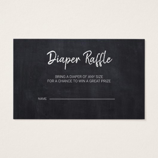チョーク素朴ボード赤ちゃんシャワーおむつラッフルカード (正面)
