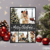 チョーク素朴ボード4フォトコラージクリスマス シーズンカード