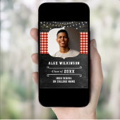 チョーク素朴ボードBBQパーティー卒業写真 招待状