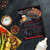 チョーク素朴ボードBBQビールベビーシャワー招待状 招待状
