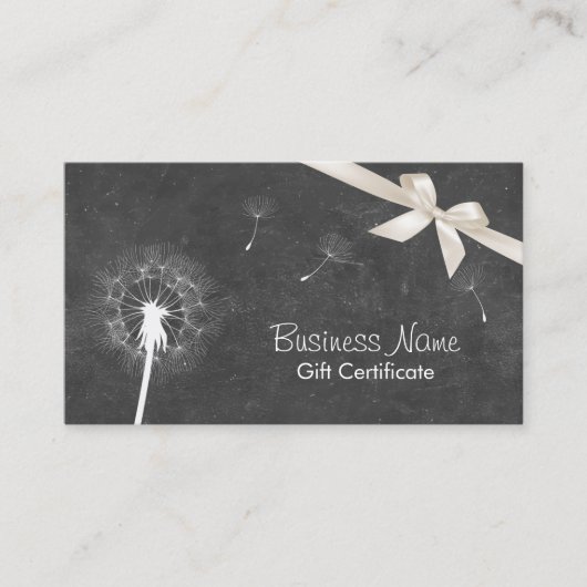 チョーク素朴ボードDandelionギフト券 割引カード (正面)