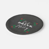 チョーク素朴ボー食べド飲みと楽しいクリスマス ペーパープレート (アングル)