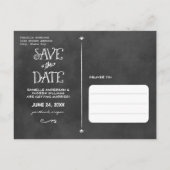 チョーク素朴ボ結婚ードの写真の保存日 案内ポストカード (裏面)