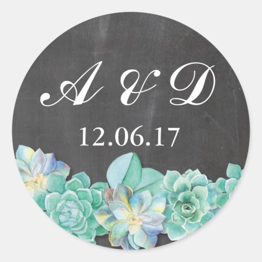 チョーク素朴ライトステッカーラベル ラウンドシール (正面)