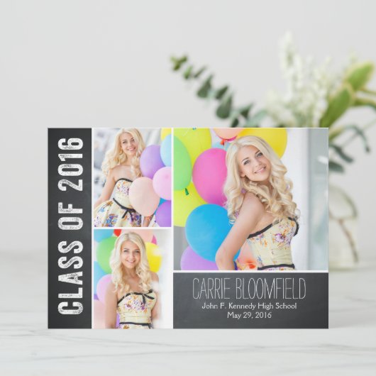 チョーク素朴卒業発表/招待状 招待状 (スタンド正面)