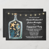 チョーク航海のボード婚約パーティ招待状 招待状 (正面/裏面)