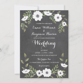 チョーク色彩の鮮やかボードアネモネス – 結婚式招待状 招待状