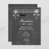 チョーク行先旅行結婚式レセプションカード 招待状 (正面/裏面)