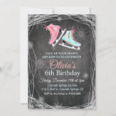 チョーク調アイススケートバースデー招待状(全年齢対象) 招待状 (正面)