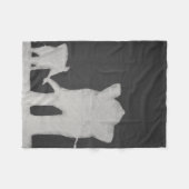 チョーク象家族 フリースブランケット (正面(横))