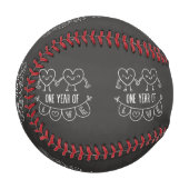 チョーク野球・1周年記念ギフト 野球ボール (正面左)