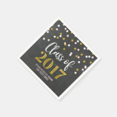 チョーク金ゴールドピンク紙吹雪クラス2017卒業 スタンダードカクテルナプキン (角)