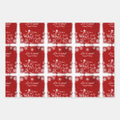 チョーク雪だるまレット雪 ラッピングペーパーシート (正面2)