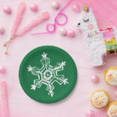 チョーク雪片パターン ペーパープレート (パーティー)
