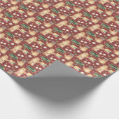 チョーク頭が切れるボード子供の名前かわいいフクロウ ラッピングペーパー (角)