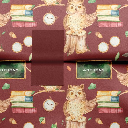 チョーク頭が切れるボード子供の名前かわいいフクロウ 薄葉紙