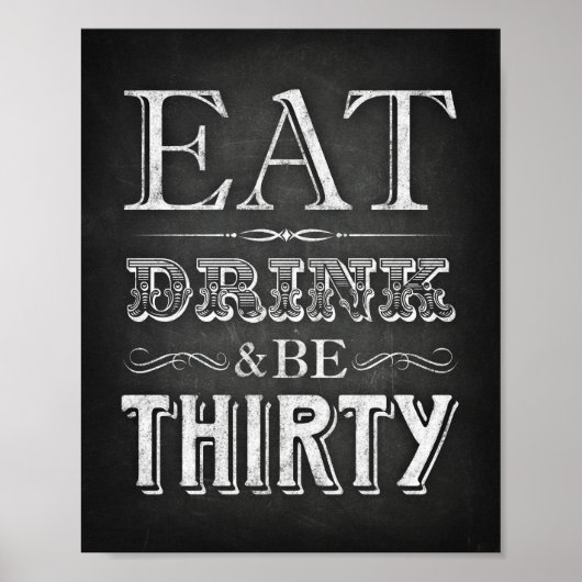 チョーク食べスタイルドリンクとBE30サインプリント ポスター (正面)