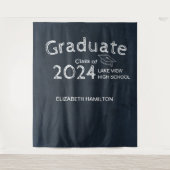 チョーク高校写真卒業パーティー背景 タペストリー (正面)