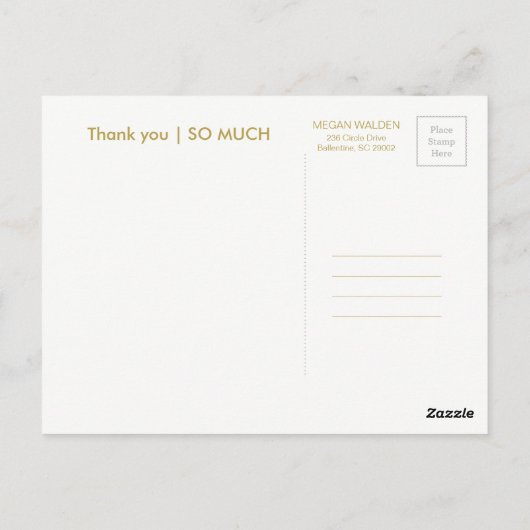 チョーク&フェイクゴールドフォイル卒業生ありがとうポストカード ポストカード (裏面)