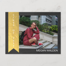 チョーク&フェイクゴールドフォイル卒業生ありがとうポストカード ポストカード