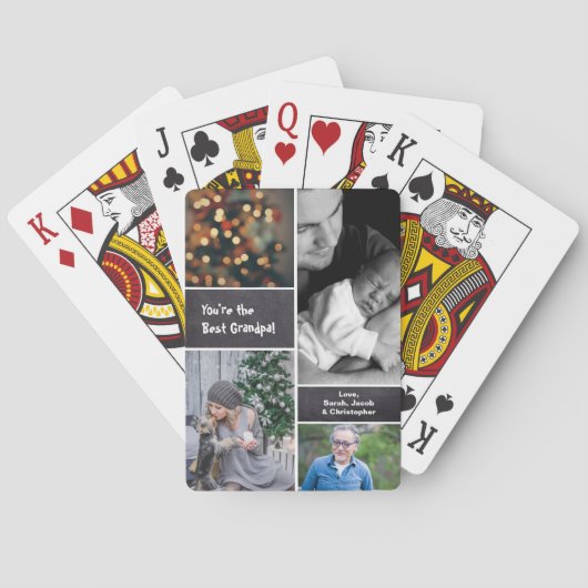 チョーク、フォトコラージュのコラージュ、垂直 トランプ (裏面)