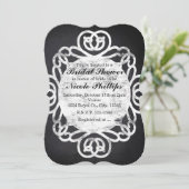 チョーク ヴィンテージ フレーム ブライダル シャワー 招待状 (スタンド正面)