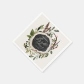 チョーク+素朴ウッドスライスブライダルシャワーパーティー スタンダードカクテルナプキン (角)